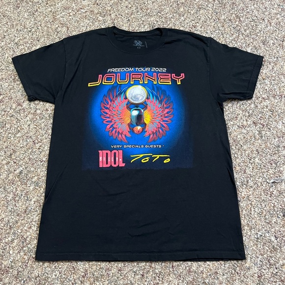 🎸 '22 Journey Band Billy Idol Toto 2 Side UNWORN Freedom Tour Shiny Bright Tee - Picture 3 of 14